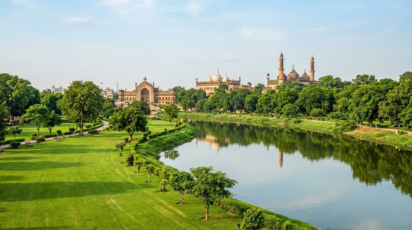 Scenic Lucknow Gomti Riverfront with Heritage Architecture - ITLC Foundation