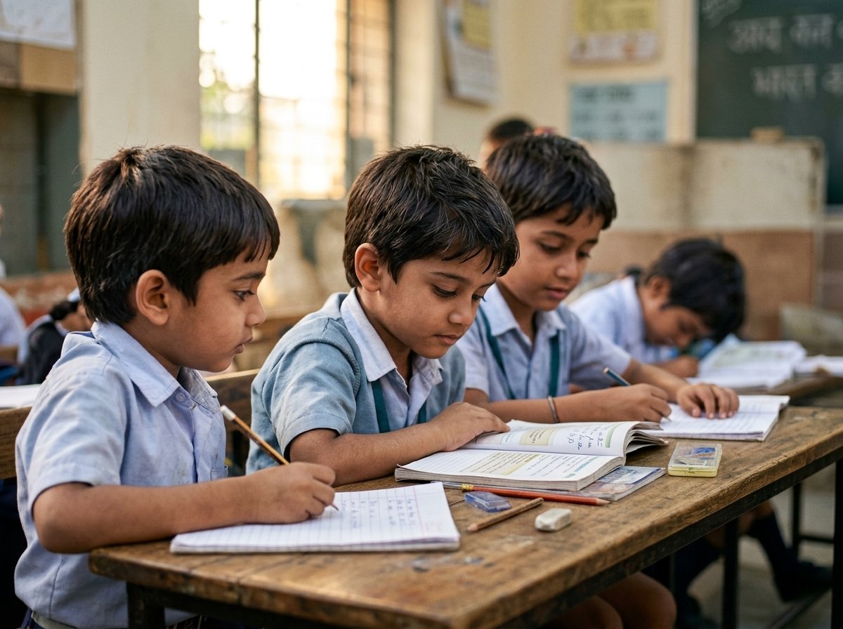 Children engaged in classroom learning at ITLC Foundation center